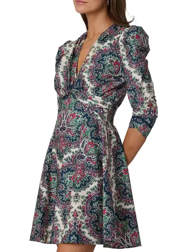 Shoshanna Women's Natalya Floral Minidress - Navy Cherry | Thumbnail 4 Shoshanna Women's Natalya Floral Minidress - Navy Cherry | Thumbnail 4
