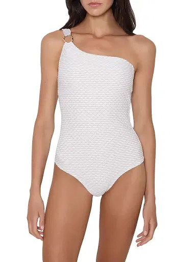Shoshanna Women's Ring One-Shoulder One-Piece Swimsuit - Gold | Thumbnail 2 Shoshanna Women's Ring One-Shoulder One-Piece Swimsuit - Gold | Thumbnail 2