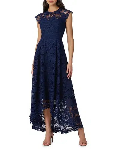 Shoshanna Women's Brena Guipure Lace Cocktail Dress - Navy | Thumbnail 2 Shoshanna Women's Brena Guipure Lace Cocktail Dress - Navy | Thumbnail 2