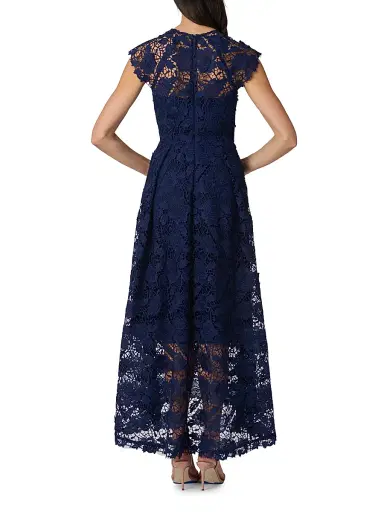 Shoshanna Women's Brena Guipure Lace Cocktail Dress - Navy | Thumbnail 3 Shoshanna Women's Brena Guipure Lace Cocktail Dress - Navy | Thumbnail 3