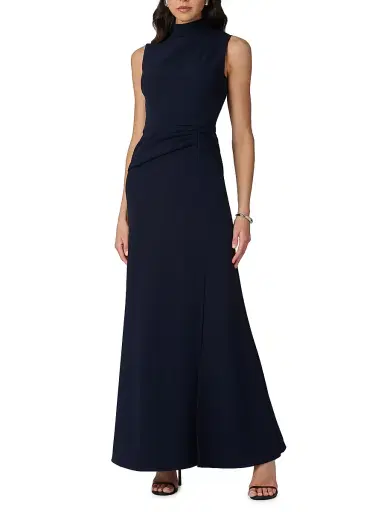 Shoshanna Women's Annelise Crepe Maxi Dress - Navy | Thumbnail 2 Shoshanna Women's Annelise Crepe Maxi Dress - Navy | Thumbnail 2
