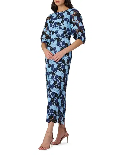 Shoshanna Women's Lanier Guipure Floral Cocktail Dress - Tonal Blue Multi Jet | Thumbnail 2 Shoshanna Women's Lanier Guipure Floral Cocktail Dress - Tonal Blue Multi Jet | Thumbnail 2