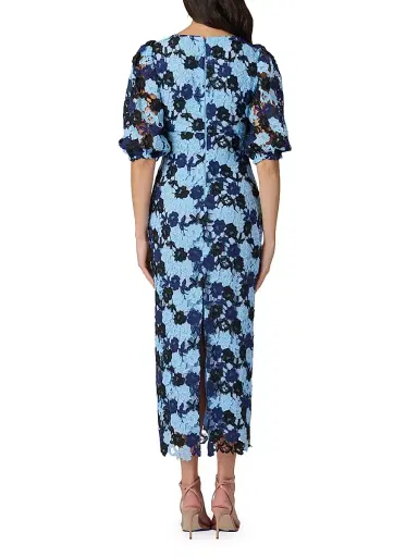 Shoshanna Women's Lanier Guipure Floral Cocktail Dress - Tonal Blue Multi Jet | Thumbnail 3 Shoshanna Women's Lanier Guipure Floral Cocktail Dress - Tonal Blue Multi Jet | Thumbnail 3