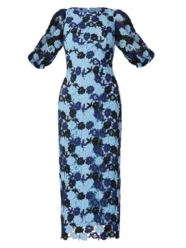 Shoshanna Women's Lanier Guipure Floral Cocktail Dress - Tonal Blue Multi Jet | Thumbnail 1 Shoshanna Women's Lanier Guipure Floral Cocktail Dress - Tonal Blue Multi Jet | Thumbnail 1