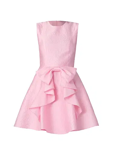Shoshanna Women's Gabby Wave Jacquard Bow Minidress - Peony | Thumbnail 1 Shoshanna Women's Gabby Wave Jacquard Bow Minidress - Peony | Thumbnail 1