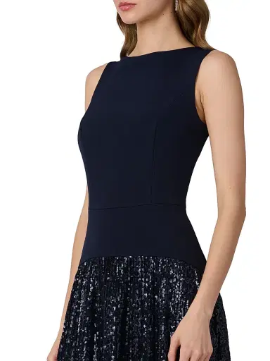 Shoshanna Women's Dorothy Sequin Skirt Gown - Navy | Thumbnail 4 Shoshanna Women's Dorothy Sequin Skirt Gown - Navy | Thumbnail 4