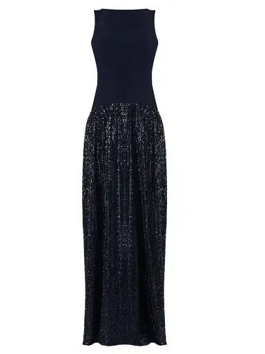 Shoshanna Women's Dorothy Sequin Skirt Gown - Navy | Thumbnail 1 Shoshanna Women's Dorothy Sequin Skirt Gown - Navy | Thumbnail 1