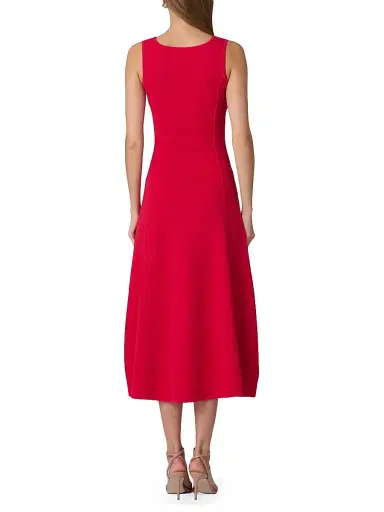 Shoshanna Women's Martha Button-Front Midi-Dress - Cherry | Thumbnail 3 Shoshanna Women's Martha Button-Front Midi-Dress - Cherry | Thumbnail 3