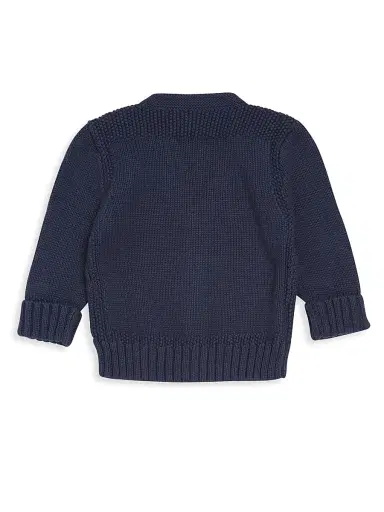Polo Ralph Lauren Baby's Combed Cotton V-Neck Cardigan - Refined Navy 24 Months | Thumbnail 3 Polo Ralph Lauren Baby's Combed Cotton V-Neck Cardigan - Refined Navy 24 Months | Thumbnail 3
