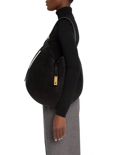 Polo Ralph Lauren Women's Polo ID Suede Shoulder Bag - Black | Thumbnail 2 Polo Ralph Lauren Women's Polo ID Suede Shoulder Bag - Black | Thumbnail 2
