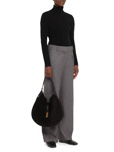 Polo Ralph Lauren Women's Polo ID Suede Shoulder Bag - Black | Thumbnail 3 Polo Ralph Lauren Women's Polo ID Suede Shoulder Bag - Black | Thumbnail 3