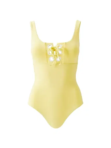 Melissa Odabash Women's London Lace-Up One-Piece Swimsuit - Yellow - Size 12 | Thumbnail 1 Melissa Odabash Women's London Lace-Up One-Piece Swimsuit - Yellow - Size 12 | Thumbnail 1