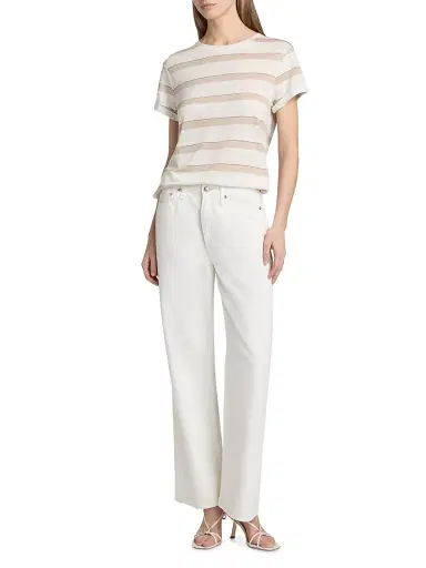 Kobi Halperin Women's Kendall Metallic Striped Linen T-Shirt | Thumbnail 2 Kobi Halperin Women's Kendall Metallic Striped Linen T-Shirt | Thumbnail 2