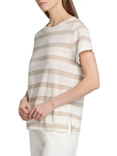Kobi Halperin Women's Kendall Metallic Striped Linen T-Shirt | Thumbnail 4 Kobi Halperin Women's Kendall Metallic Striped Linen T-Shirt | Thumbnail 4