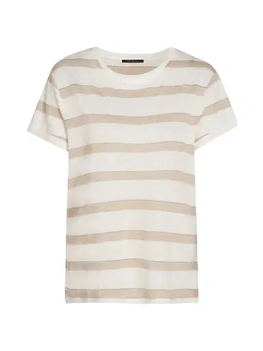 Kobi Halperin Women's Kendall Metallic Striped Linen T-Shirt | Thumbnail 1 Kobi Halperin Women's Kendall Metallic Striped Linen T-Shirt | Thumbnail 1