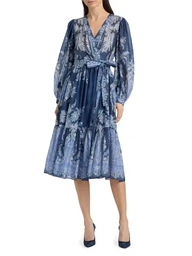 Kobi Halperin Women's Kai Printed Cotton-Silk Midi-Dress | Thumbnail 3 Kobi Halperin Women's Kai Printed Cotton-Silk Midi-Dress | Thumbnail 3