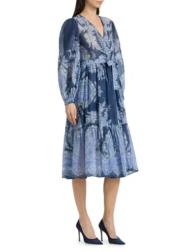 Kobi Halperin Women's Kai Printed Cotton-Silk Midi-Dress | Thumbnail 4 Kobi Halperin Women's Kai Printed Cotton-Silk Midi-Dress | Thumbnail 4