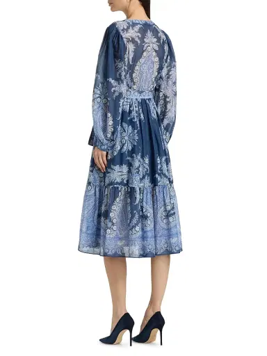 Kobi Halperin Women's Kai Printed Cotton-Silk Midi-Dress | Thumbnail 5 Kobi Halperin Women's Kai Printed Cotton-Silk Midi-Dress | Thumbnail 5