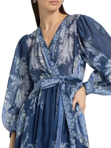 Kobi Halperin Women's Kai Printed Cotton-Silk Midi-Dress | Thumbnail 6 Kobi Halperin Women's Kai Printed Cotton-Silk Midi-Dress | Thumbnail 6