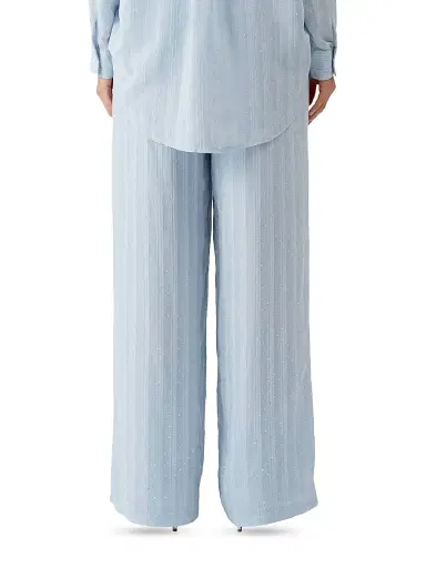 Melissa Odabash Women's Trisha Embellished Stripe Wide-Leg Pants - Pale Blue | Thumbnail 3 Melissa Odabash Women's Trisha Embellished Stripe Wide-Leg Pants - Pale Blue | Thumbnail 3