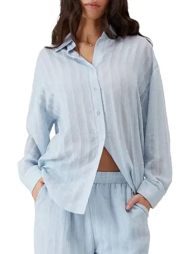 Melissa Odabash Women's Ziggy Oversized Shirt - Pale Blue | Thumbnail 3 Melissa Odabash Women's Ziggy Oversized Shirt - Pale Blue | Thumbnail 3