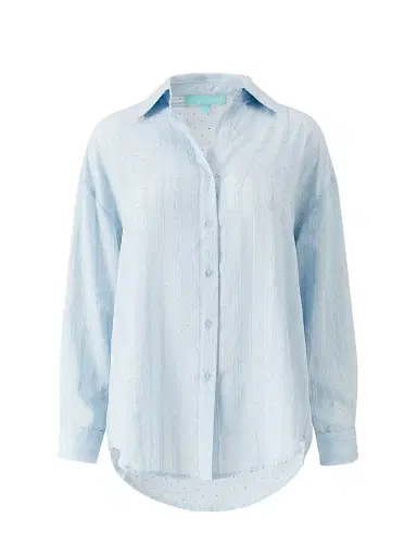 Melissa Odabash Women's Ziggy Oversized Shirt - Pale Blue | Thumbnail 1 Melissa Odabash Women's Ziggy Oversized Shirt - Pale Blue | Thumbnail 1