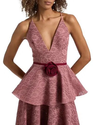 Black Halo Women's Almira Bonded Lace Peplum Cocktail Dress - Desert Rose | Thumbnail 6 Black Halo Women's Almira Bonded Lace Peplum Cocktail Dress - Desert Rose | Thumbnail 6