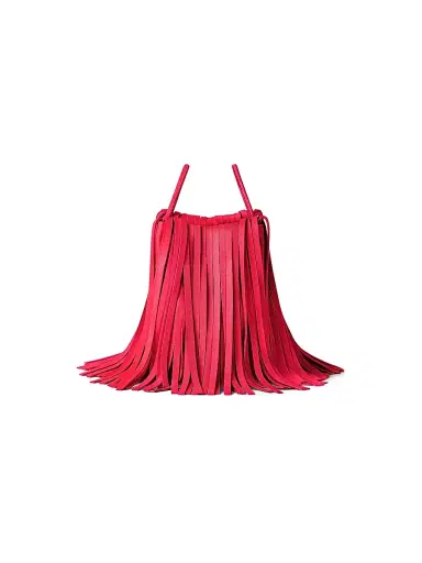 Givenchy Women's Nano Facet Top Handle Bag in Leather with Fringes - Equestrian Red | Thumbnail 3 Givenchy Women's Nano Facet Top Handle Bag in Leather with Fringes - Equestrian Red | Thumbnail 3