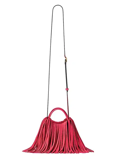 Givenchy Women's Nano Facet Top Handle Bag in Leather with Fringes - Equestrian Red | Thumbnail 4 Givenchy Women's Nano Facet Top Handle Bag in Leather with Fringes - Equestrian Red | Thumbnail 4