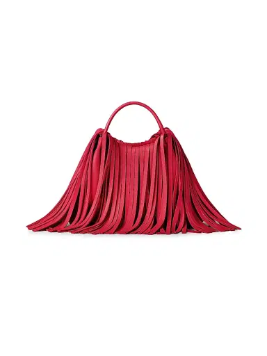 Givenchy Women's Nano Facet Top Handle Bag in Leather with Fringes - Equestrian Red | Thumbnail 1 Givenchy Women's Nano Facet Top Handle Bag in Leather with Fringes - Equestrian Red | Thumbnail 1