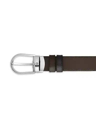 Montblanc Men's Horseshoe Reversible Leather Belt - Black | Thumbnail 3 Montblanc Men's Horseshoe Reversible Leather Belt - Black | Thumbnail 3
