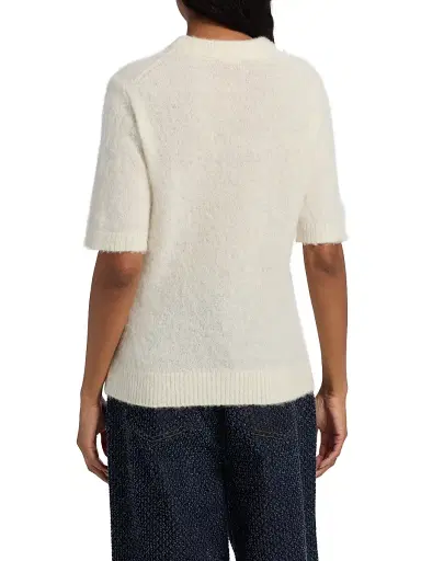 Ganni Women's Brushed Alpaca Graphic T-Shirt - Egret | Thumbnail 5 Ganni Women's Brushed Alpaca Graphic T-Shirt - Egret | Thumbnail 5