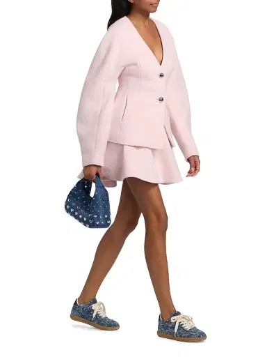 Ganni Women's Peacoat Wool Miniskirt - Ballerina | Thumbnail 2 Ganni Women's Peacoat Wool Miniskirt - Ballerina | Thumbnail 2