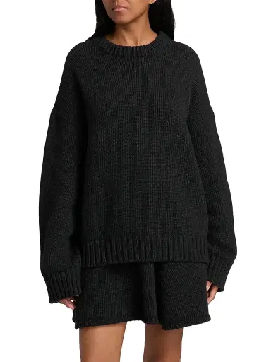 Ganni Women's Chunky Wool-Blend Sweater - Phantom | Thumbnail 3 Ganni Women's Chunky Wool-Blend Sweater - Phantom | Thumbnail 3