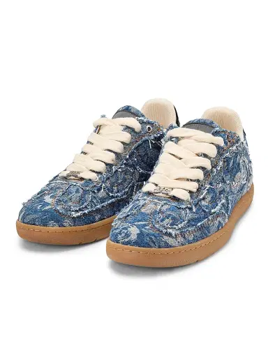 Ganni Women's Tapestry Denim Low-Top Sneakers - Mid Blue Vintage | Thumbnail 2 Ganni Women's Tapestry Denim Low-Top Sneakers - Mid Blue Vintage | Thumbnail 2