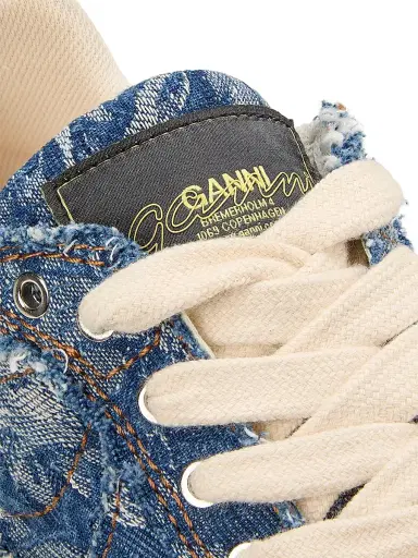 Ganni Women's Tapestry Denim Low-Top Sneakers - Mid Blue Vintage | Thumbnail 5 Ganni Women's Tapestry Denim Low-Top Sneakers - Mid Blue Vintage | Thumbnail 5