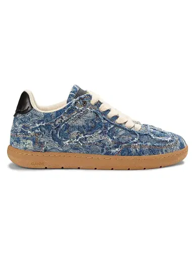 Ganni Women's Tapestry Denim Low-Top Sneakers - Mid Blue Vintage | Thumbnail 1 Ganni Women's Tapestry Denim Low-Top Sneakers - Mid Blue Vintage | Thumbnail 1