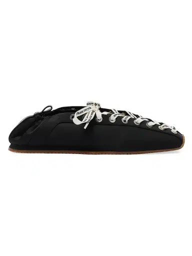 Ganni Women's Lace-Up Ballet Flats - Black - Size 10 | Thumbnail 1 Ganni Women's Lace-Up Ballet Flats - Black - Size 10 | Thumbnail 1