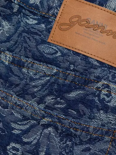 Ganni Women's Betzy Tapestry Floral Crop Jeans - Mid Blue Stone | Thumbnail 7 Ganni Women's Betzy Tapestry Floral Crop Jeans - Mid Blue Stone | Thumbnail 7
