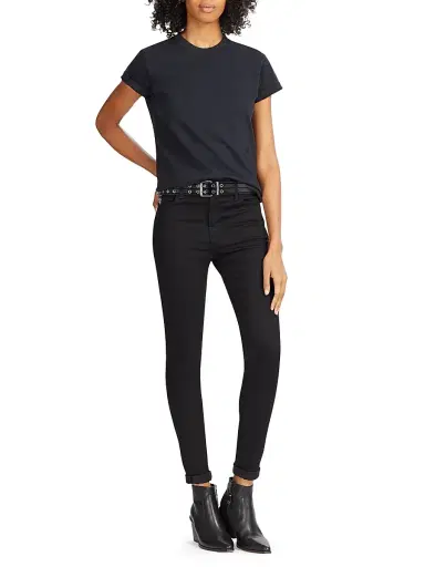 Ganni Women's Double Eyelet Leather Belt - Black | Thumbnail 2 Ganni Women's Double Eyelet Leather Belt - Black | Thumbnail 2