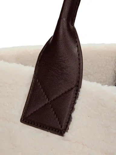 Ganni Women's Faux-Shearling Shopper Tote Bag - Egret | Thumbnail 5 Ganni Women's Faux-Shearling Shopper Tote Bag - Egret | Thumbnail 5