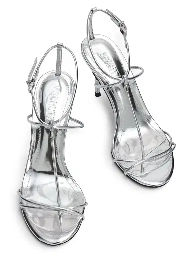 Schutz Women's Jules 90MM Leather Sandals - Prata | Thumbnail 4 Schutz Women's Jules 90MM Leather Sandals - Prata | Thumbnail 4