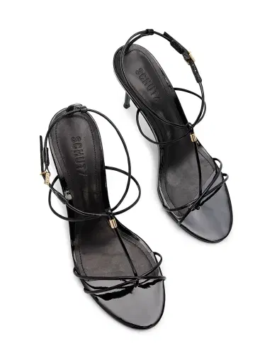 Schutz Women's Jules 90MM Leather Sandals - Black | Thumbnail 4 Schutz Women's Jules 90MM Leather Sandals - Black | Thumbnail 4