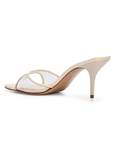 Schutz Women's Elodie Vinyl 75MM Patent Leather Sandals - Transparent White | Thumbnail 3 Schutz Women's Elodie Vinyl 75MM Patent Leather Sandals - Transparent White | Thumbnail 3