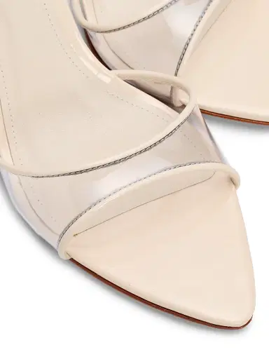 Schutz Women's Elodie Vinyl 75MM Patent Leather Sandals - Transparent White | Thumbnail 6 Schutz Women's Elodie Vinyl 75MM Patent Leather Sandals - Transparent White | Thumbnail 6