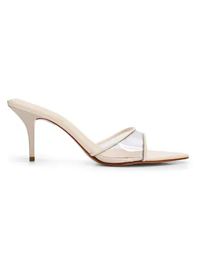 Schutz Women's Elodie Vinyl 75MM Patent Leather Sandals - Transparent White | Thumbnail 1 Schutz Women's Elodie Vinyl 75MM Patent Leather Sandals - Transparent White | Thumbnail 1