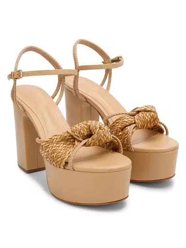 Schutz Women's Kalina 100MM Leather Platform Sandals - Light Wood | Thumbnail 2 Schutz Women's Kalina 100MM Leather Platform Sandals - Light Wood | Thumbnail 2