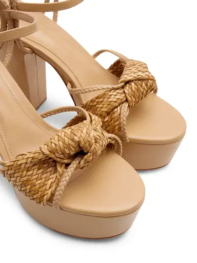 Schutz Women's Kalina 100MM Leather Platform Sandals - Light Wood | Thumbnail 6 Schutz Women's Kalina 100MM Leather Platform Sandals - Light Wood | Thumbnail 6