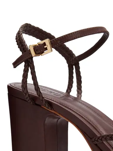 Schutz Women's Kalina 100MM Leather Platform Sandals - Root Brown | Thumbnail 5 Schutz Women's Kalina 100MM Leather Platform Sandals - Root Brown | Thumbnail 5