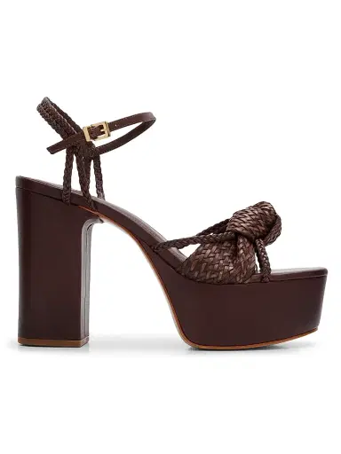 Schutz Women's Kalina 100MM Leather Platform Sandals - Root Brown | Thumbnail 1 Schutz Women's Kalina 100MM Leather Platform Sandals - Root Brown | Thumbnail 1